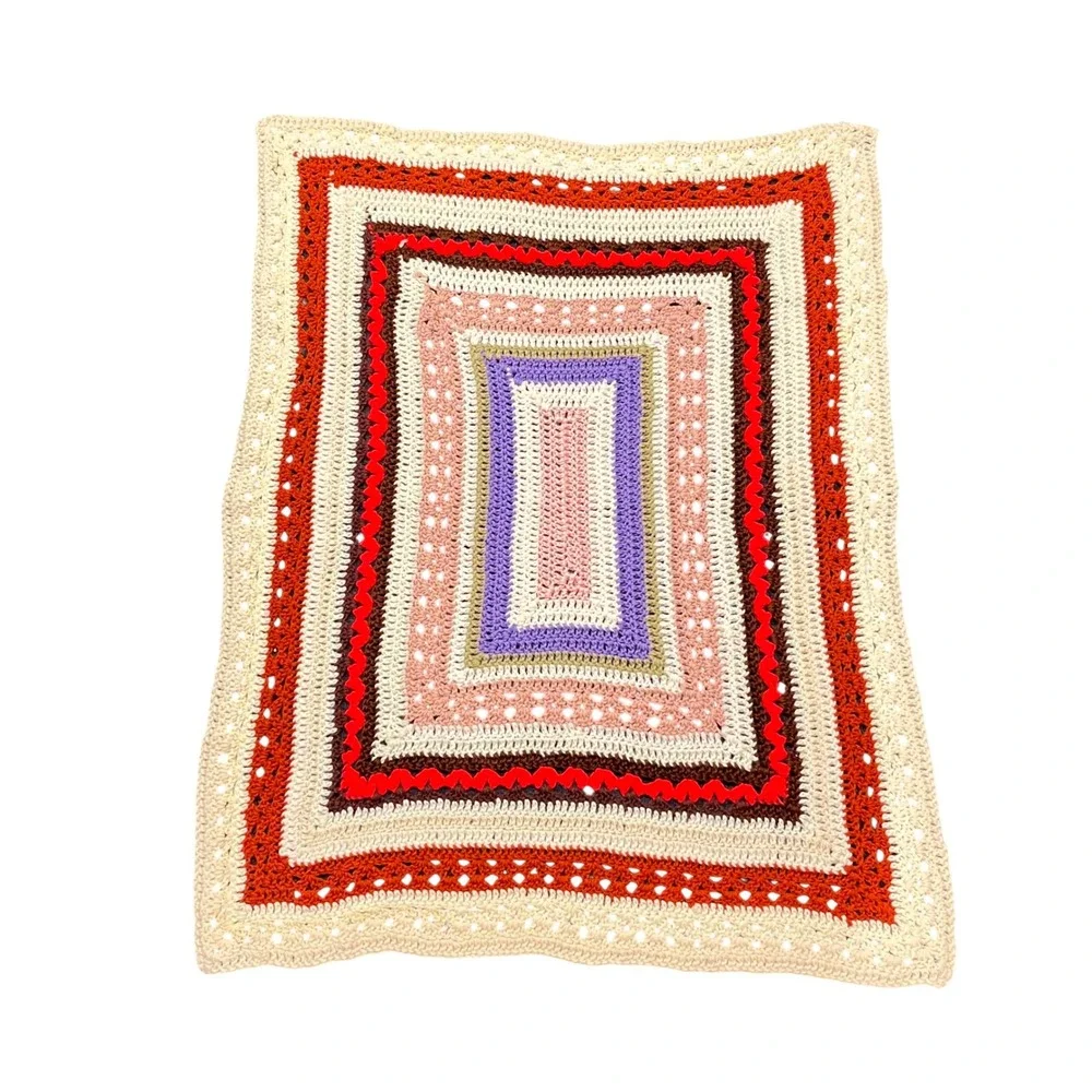 Crochet Afghan‎ Blanket Throw Colorful Handmade Granny Square Style 41